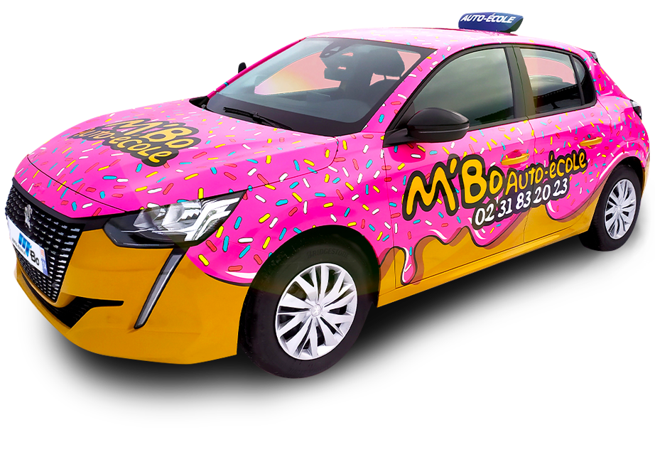 M'BO auto école voiture donuts